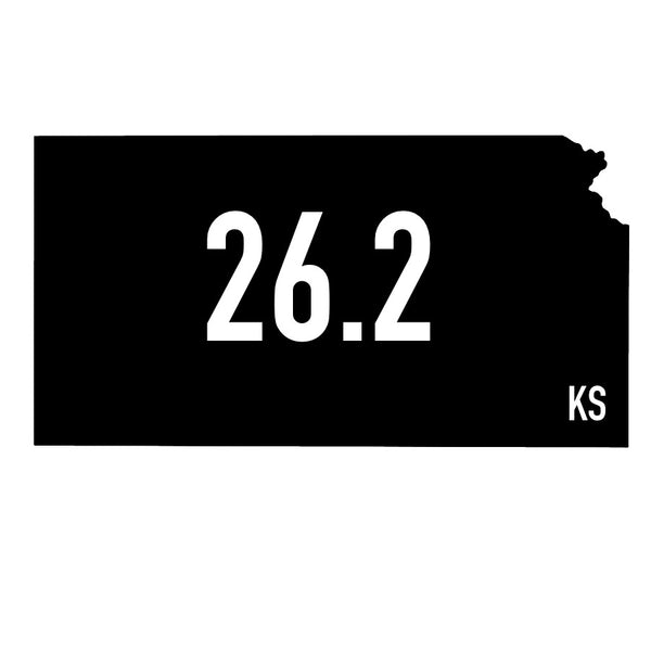 Kansas 26.2 Sticker or Magnet