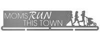 Moms Run This Town - 3 runners w/ stroller - negative letters